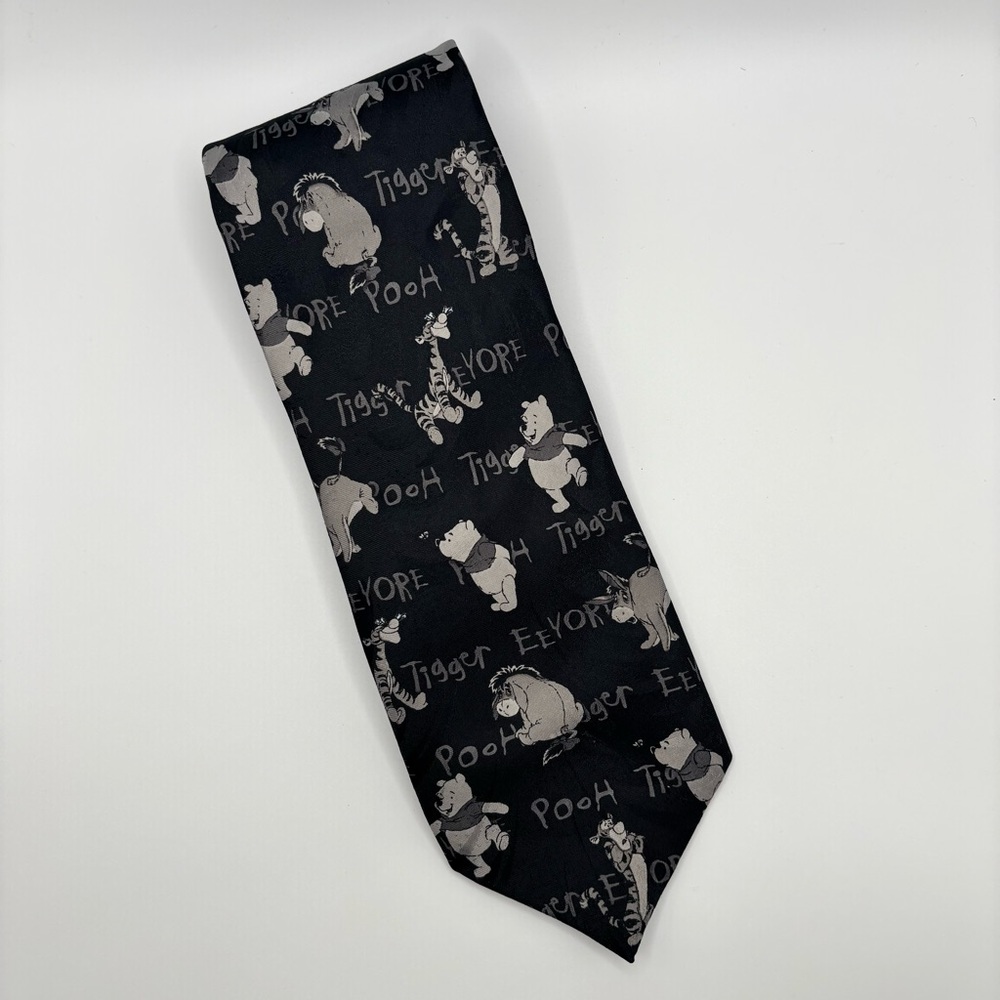 Vintage Winnie The Pooh Black White Honey Pot Tie‎ Tigger Eyore